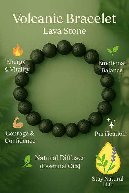 🌋 Volcanic Bracelet - Natural Lava Stone Energy