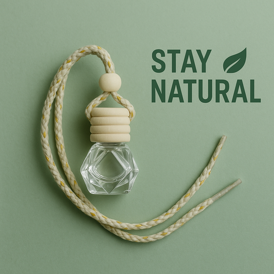🌿 Stay Natural – Car Diffuser (Diamond Glass, 8ml)