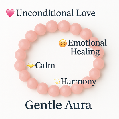 NEW : Gentle Aura - Bracelet en Quartz Rose Naturel 8mm