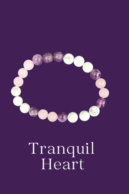 Tranquil Heart Bracelet – Rose Quartz, Amethyst & Howlite