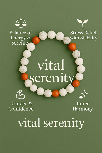 Vital Serenity Bracelet – Howlite & Red Jasper