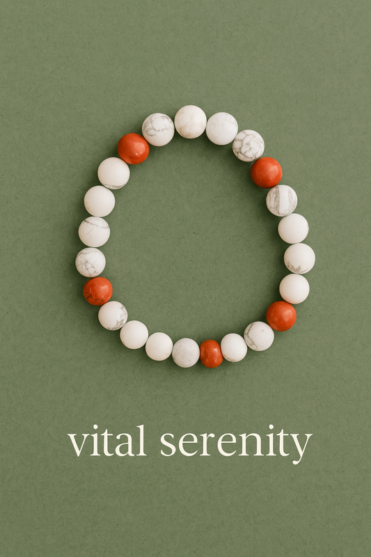 Vital Serenity Bracelet – Howlite & Red Jasper