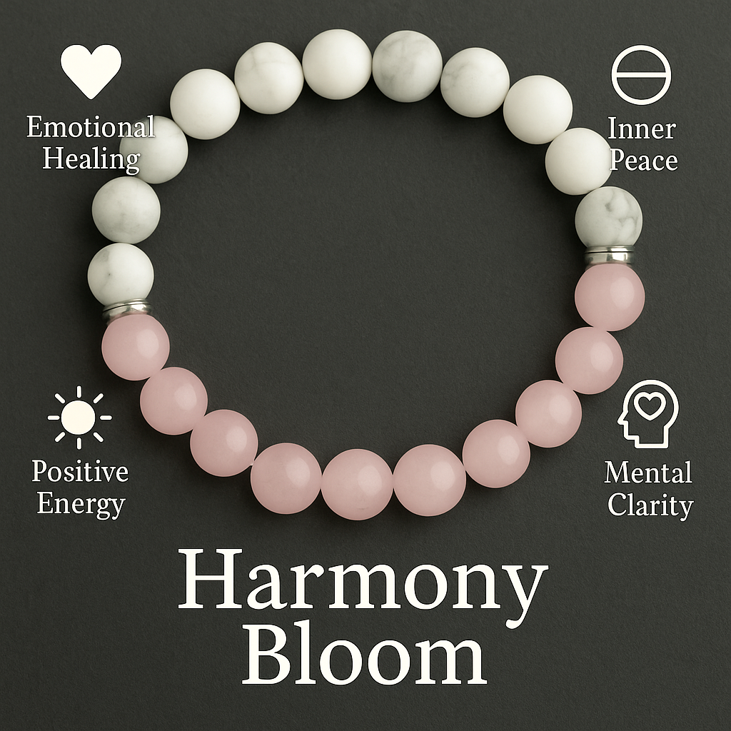 Harmony Bloom Bracelet – Howlite & Rose Quartz